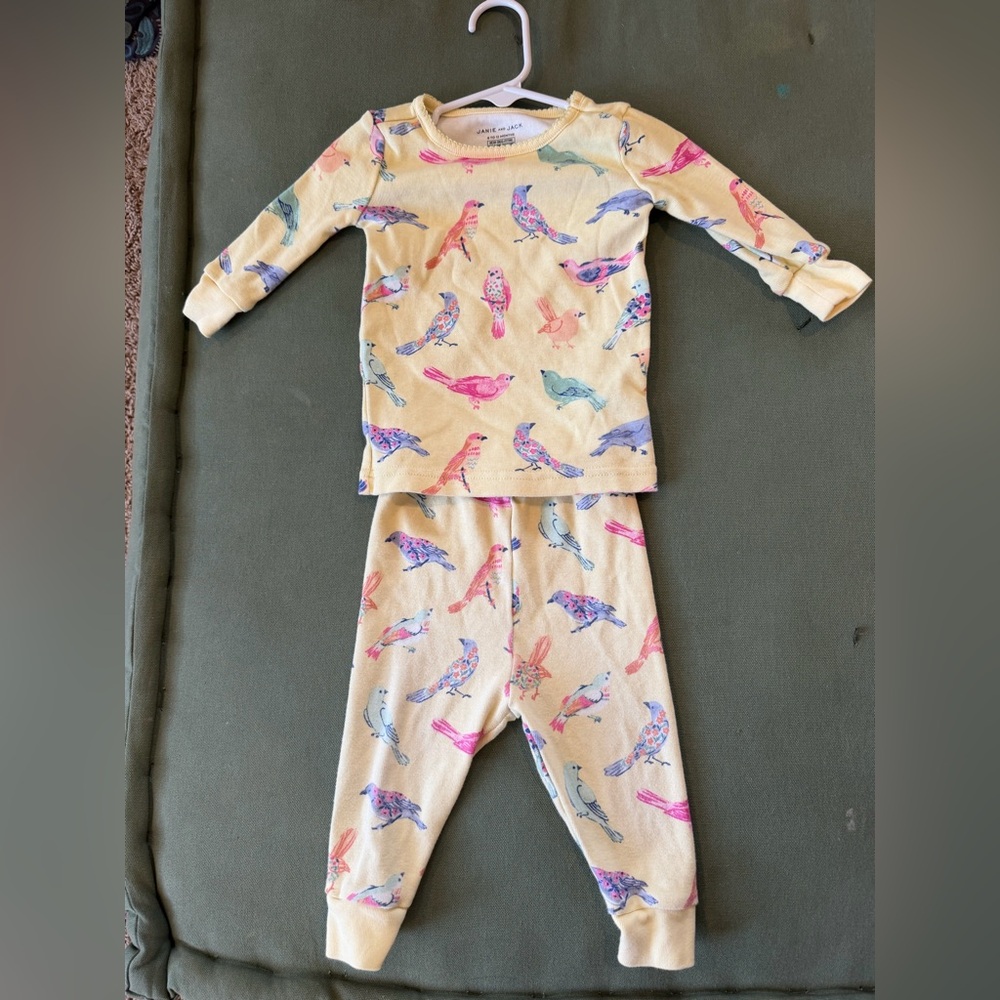 Janie and Jack Multicolor Bird Print Pajama Set